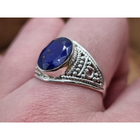 echt zilveren ring met saffier